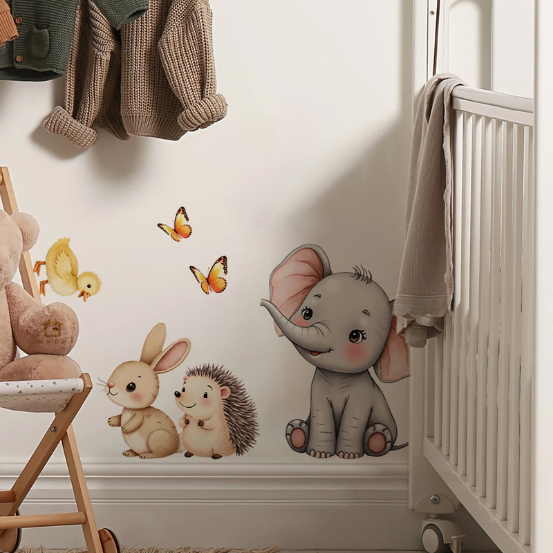 Cartoon Animal Wall Sticker -  - Baby Nursery Room recension och pris