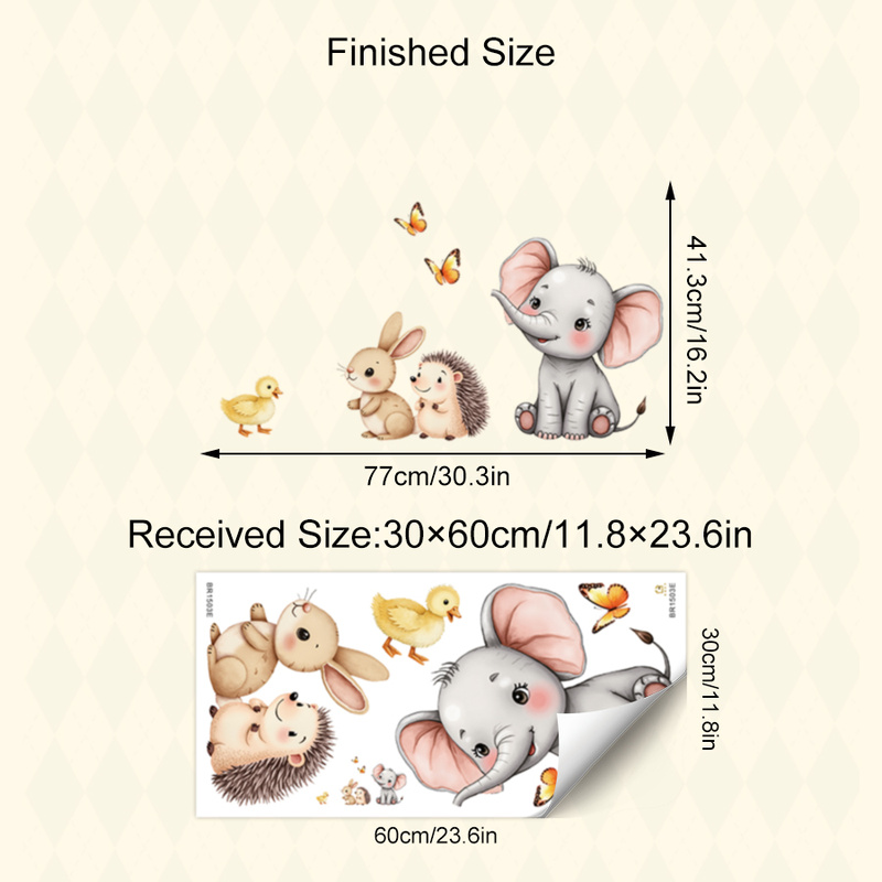 Cartoon Animal Wall Sticker -  - Baby Nursery Room recension och pris
