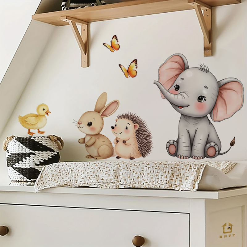 Cartoon Animal Wall Sticker -  - Baby Nursery Room recension och pris