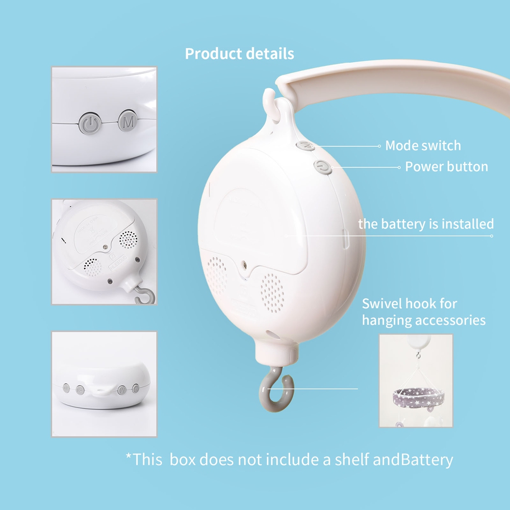 Crib Bell Rotary Music Box wit - Baby Nursery Song recension och pris