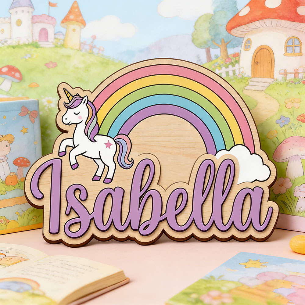 Unicorn & Pastel Rainbow Custo - Baby Nursery Room recension och pris