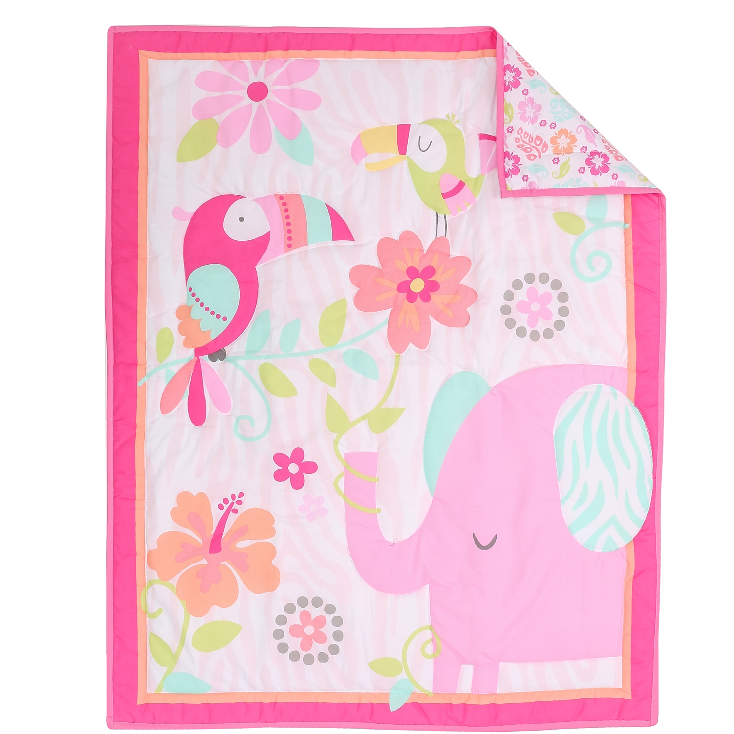 Pink Elephant Cot Baby Bedding - Baby Nursery Bedding Sets recension och pris