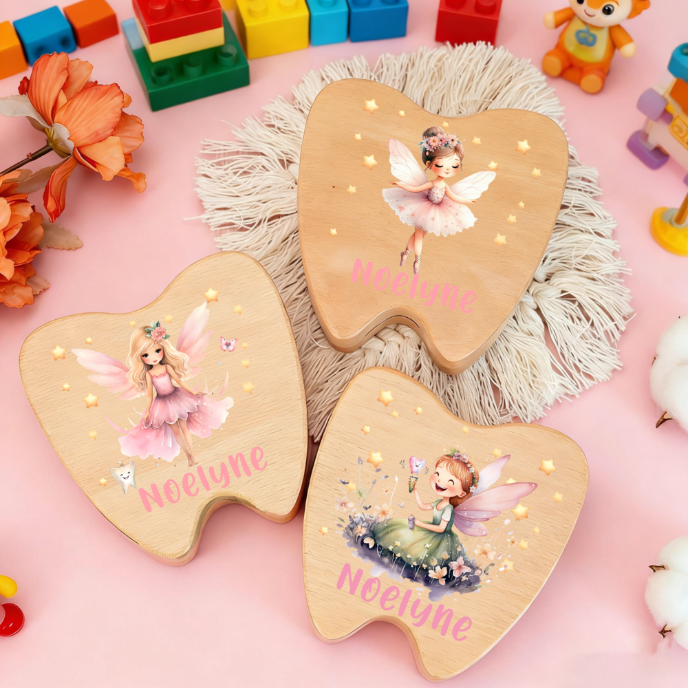 Personalized Tooth Fairy Woode - Baby Keepsake Box recension och pris