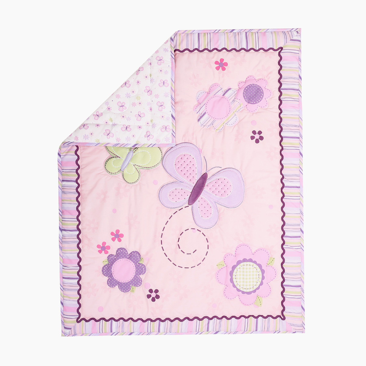 3Pcs Purple Butterfly Baby Gir - Baby Nursery Bedding Sets recension och pris