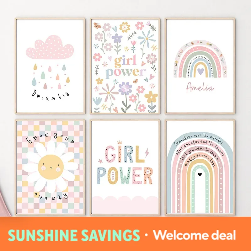 Sun Flower Rainbow Cloud Heart - Baby Nursery Room recension och pris