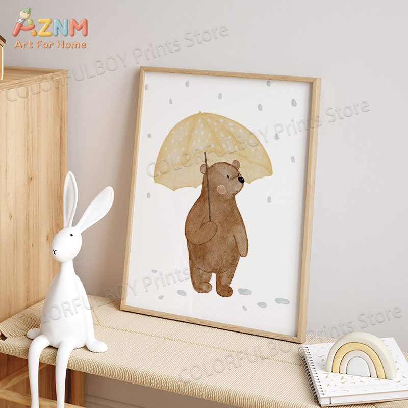 Boho Animals Bear Rabbit Hedge - Animals Baby Nursery recension och pris
