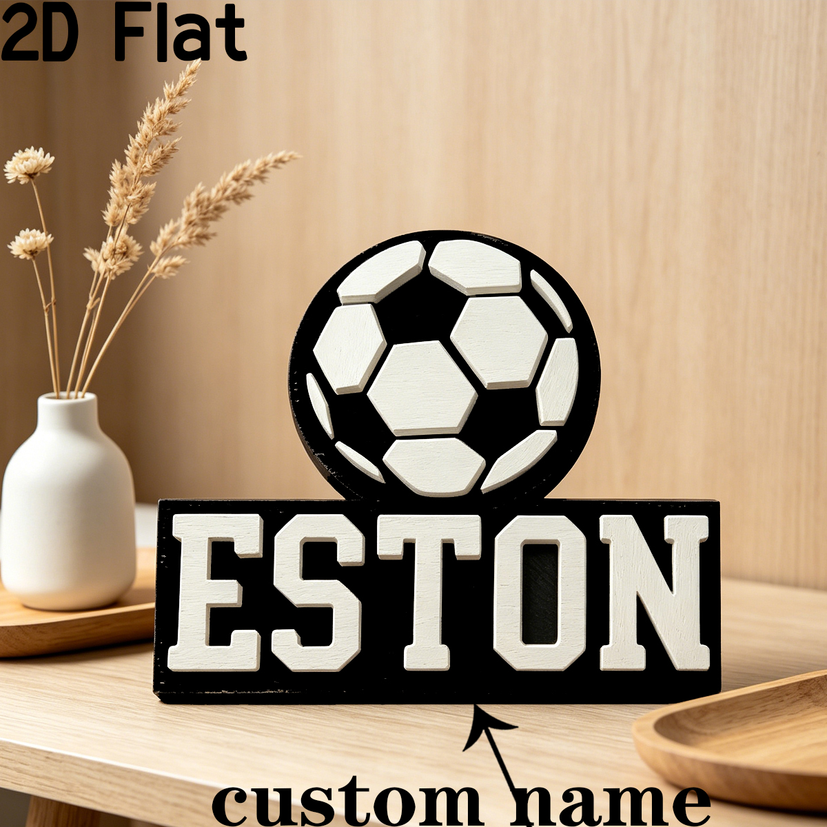 1Pc Custom Football Style Wood - Baby Nursery In recension och pris