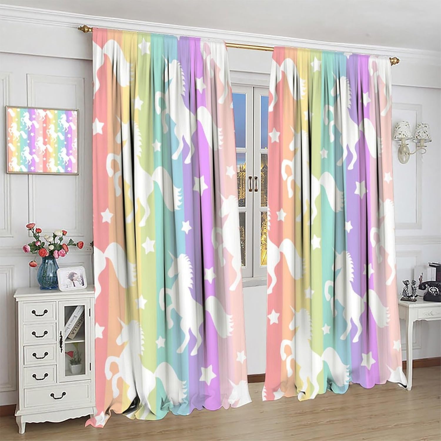 Rainbow Unicorn Blackout Curta - Blackout Curtain Nursery recension och pris