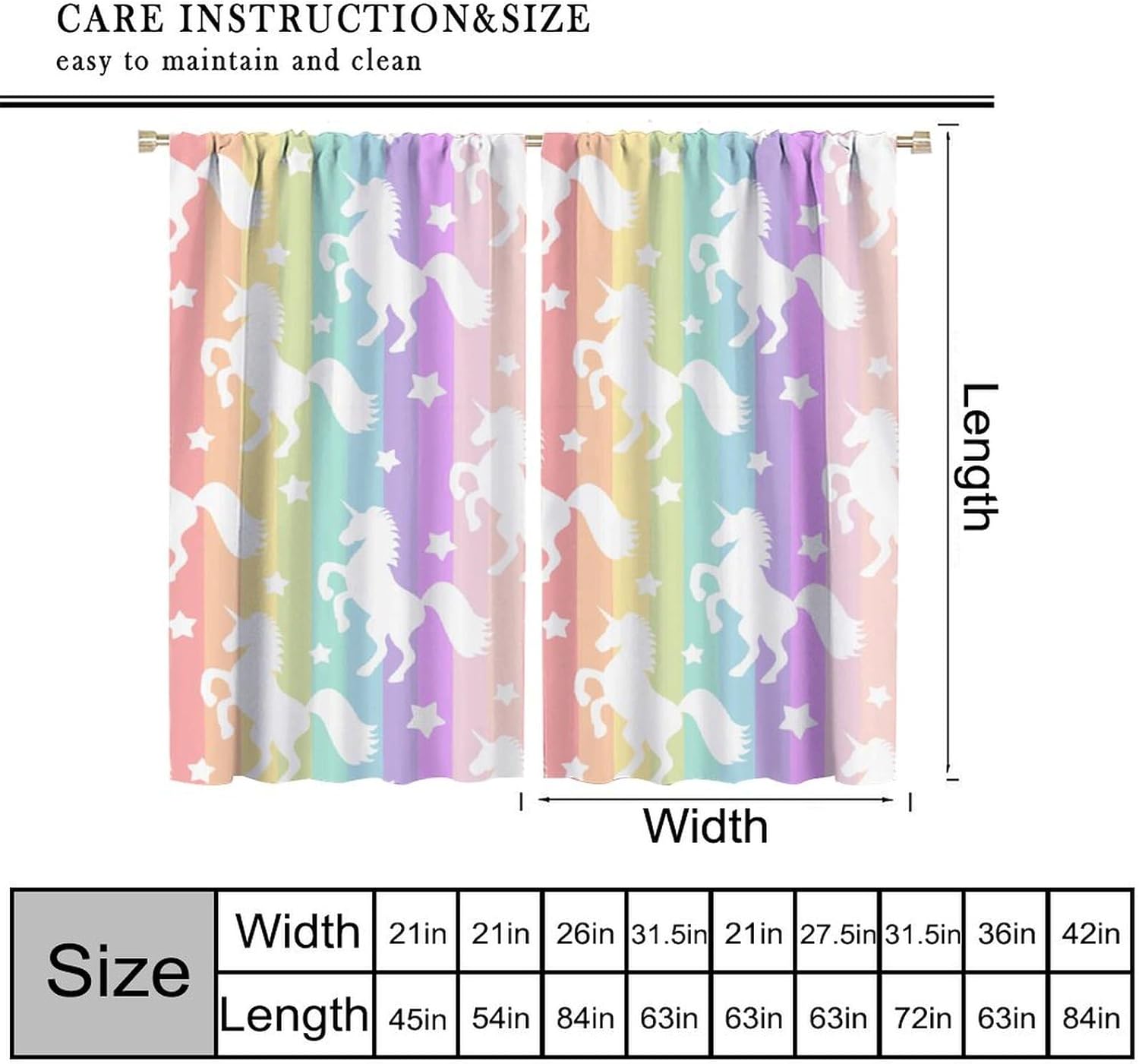 Rainbow Unicorn Blackout Curta - Blackout Curtain Nursery recension och pris