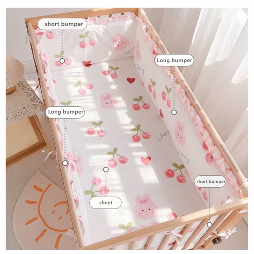 5Pcs Crib Bedding Set Girl Bab - Baby Nursery Bedding Sets recension och pris