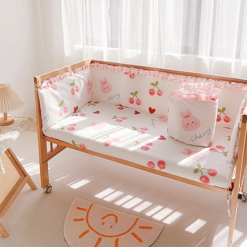 5Pcs Crib Bedding Set Girl Bab - Baby Nursery Bedding Sets recension och pris