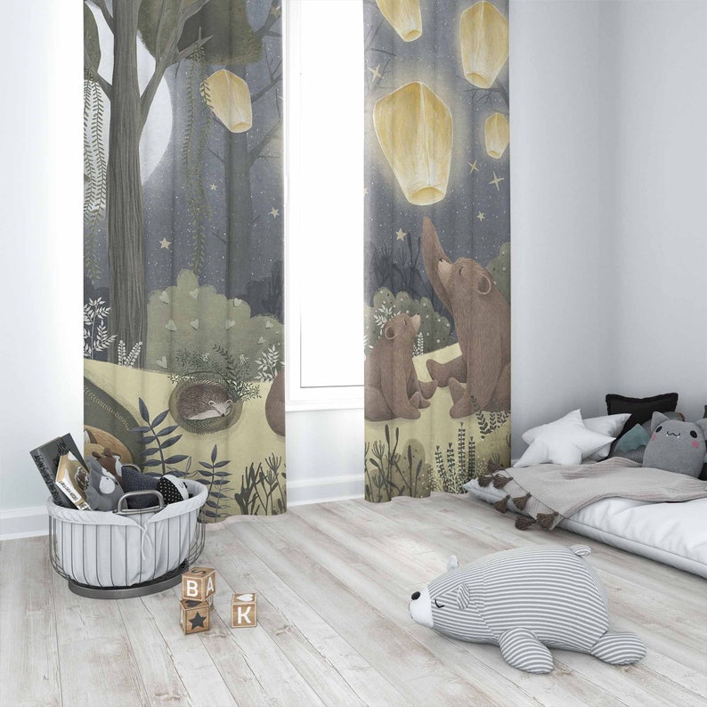 Woodland Nursery Curtains Anim - Blackout Curtain Nursery recension och pris