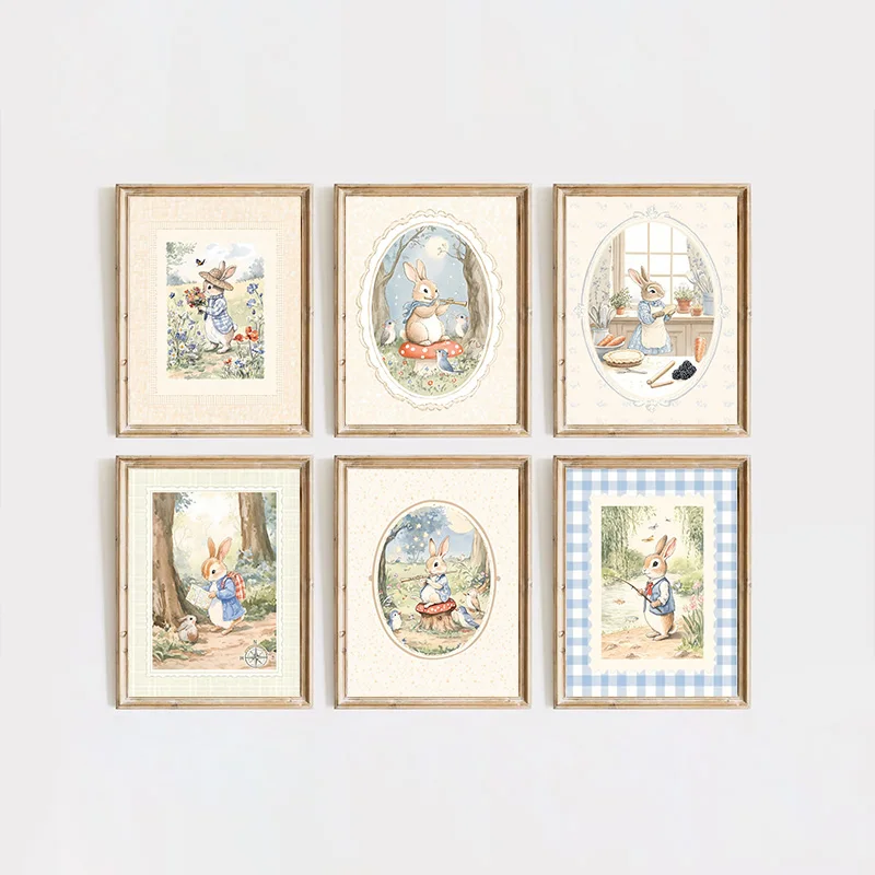 Vintage Boho Blue Plaid Rabbit - Baby Nursery Vintage recension och pris