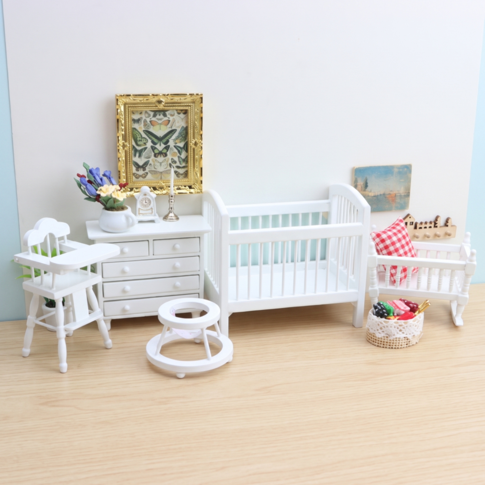 5 Pieces Dollhouse Nursery Set - Baby Nursery Furniture Sets recension och pris
