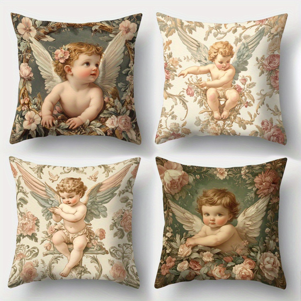 Printed Angel Floral Pillow Co - Baby Nursery Vintage recension och pris