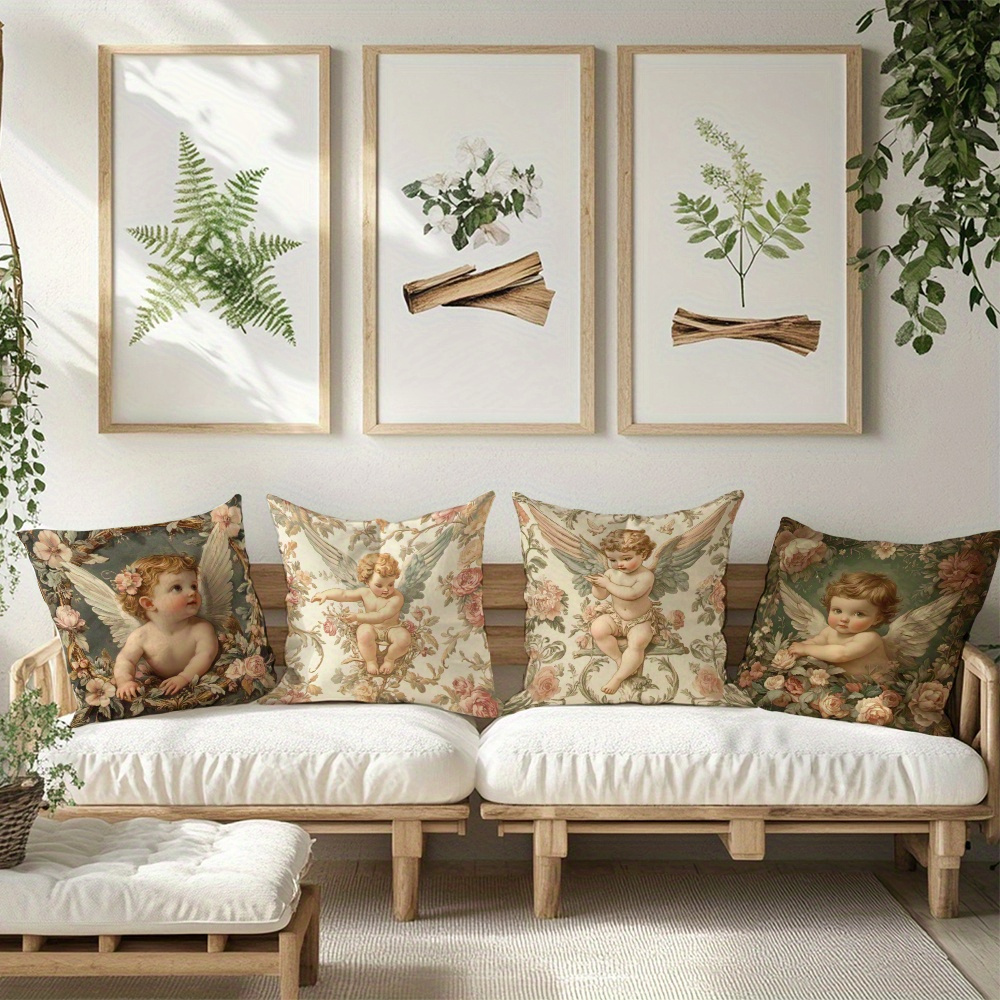 Printed Angel Floral Pillow Co - Baby Nursery Vintage recension och pris