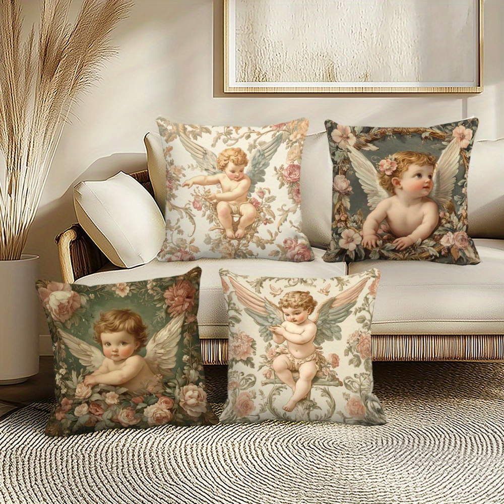 Printed Angel Floral Pillow Co - Baby Nursery Vintage recension och pris