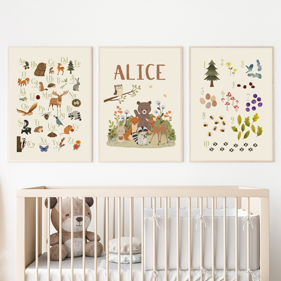 1pc frameless Cute Rabbit Fox  - Animals Baby Nursery recension och pris