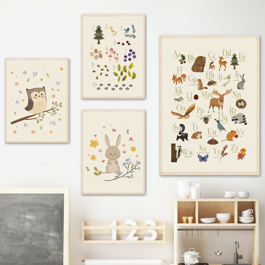 1pc frameless Cute Rabbit Fox  - Animals Baby Nursery recension och pris