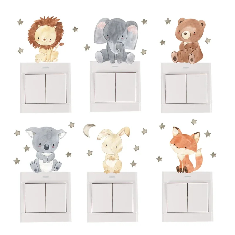1/2/4/6set Cartoon Animals Wal - Animals Baby Nursery recension och pris