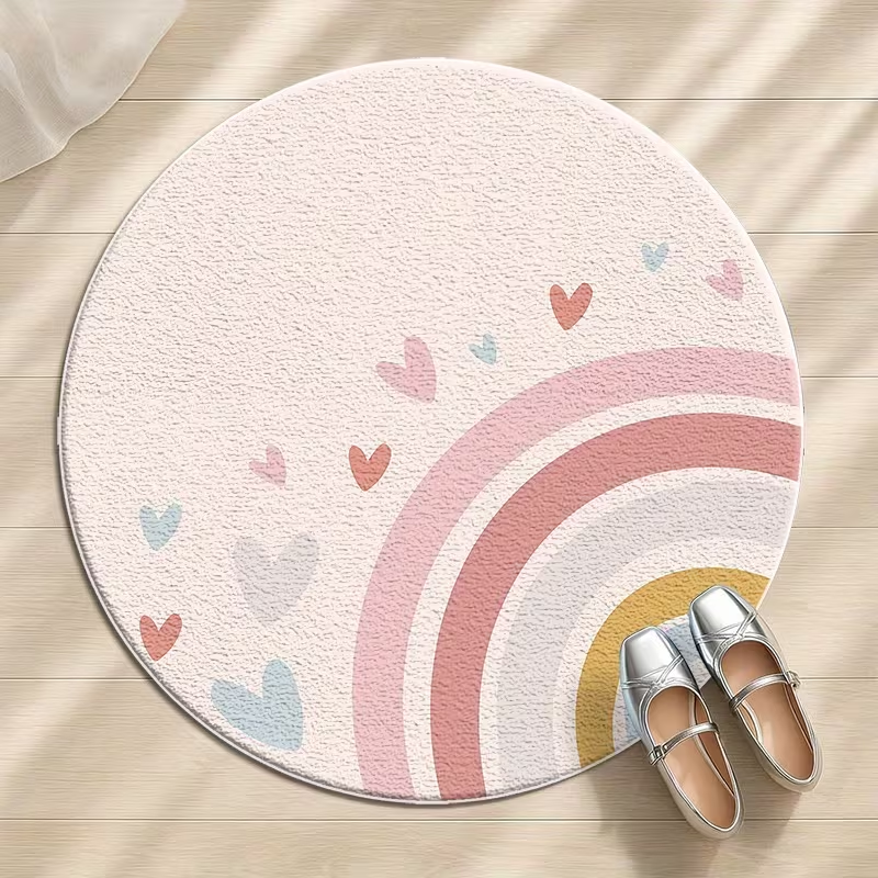 Pink Polka Dot Heart Rainbow R - Soft Rug Nursery recension och pris