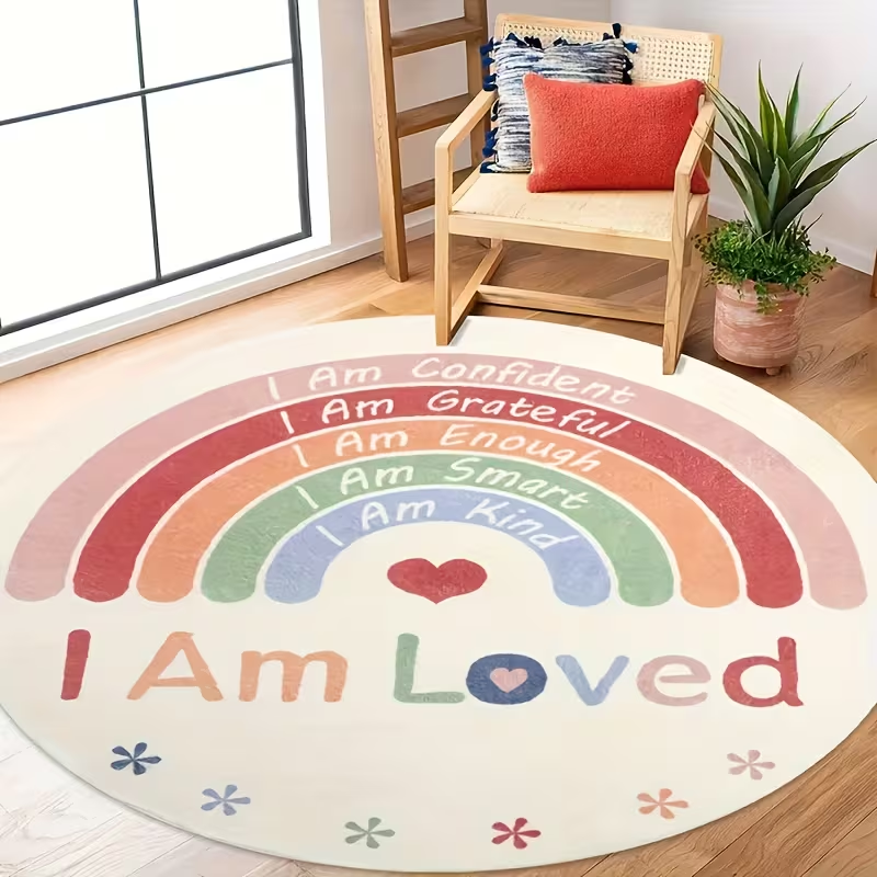 Pink Polka Dot Heart Rainbow R - Soft Rug Nursery recension och pris