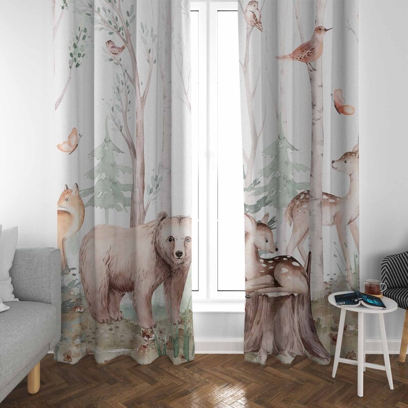 Forest Animals Curtains Kids N - Blackout Curtain Nursery recension och pris