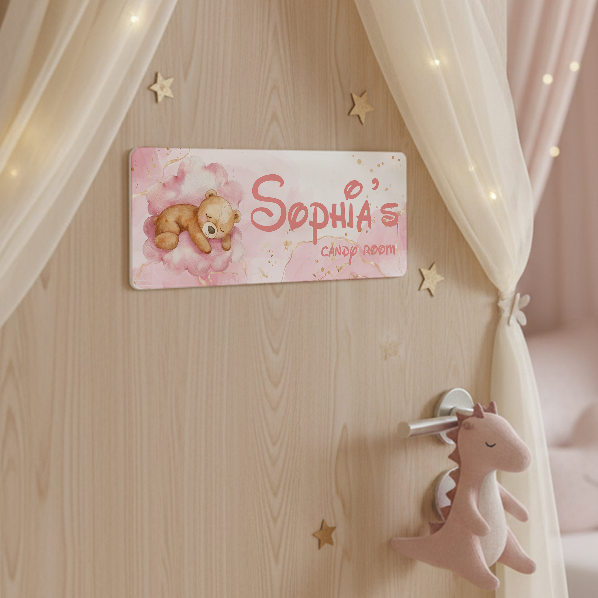 1pc Custom Bear Name/Text Acry - Baby Nursery In recension och pris