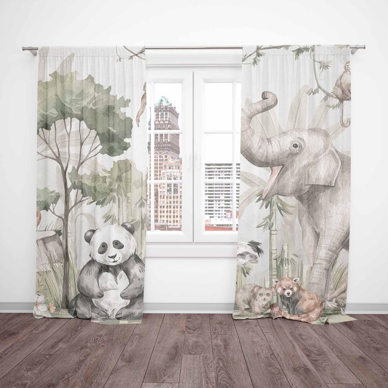 Safari Animals Curtains Kids B - Blackout Curtain Nursery recension och pris