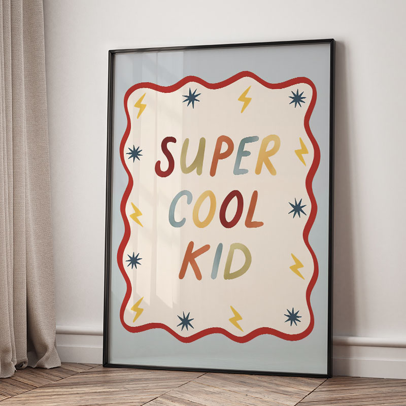 Funny Cartoon Super Cool Kid N - Animals Baby Nursery recension och pris